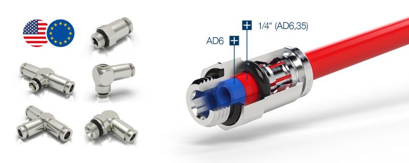 Der neue 2-in-1-Druckluftanschluss ermöglicht die Montage von zwei verschiedenen Schlauchdurchmessern (Bild: Eisele).