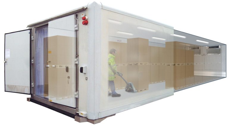 Die mobilen Kühl- und Wärmelager bieten Platz für bis zu 44 Europaletten (Bild: Thermobil).