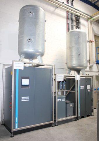 Der zweistufige Stickstoffgenerator filtert N2 mit einer Reinheit von bis zu 99,9 % aus der Umgebungsluft (Bild: m + f).
