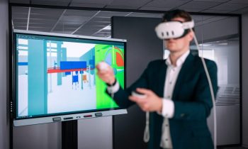 KHS kann mithilfe von Virtual Reality seinen Kunden jetzt noch schneller zeigen, wie sich eine neue Anlage in die Räumlichkeiten einfügt (Bild: Frank Reinhold).