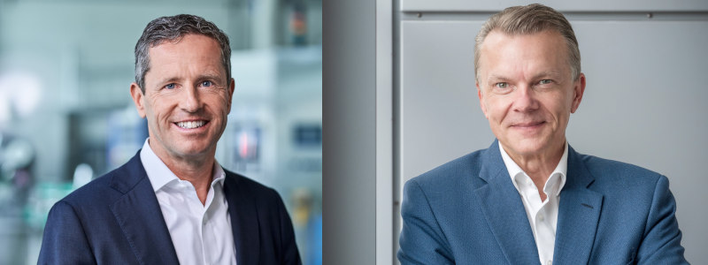 Beat Bühlmann (li.), Verwaltungsratspräsident bei der Ferrum-Gruppe, und Martin Resch, Geschäftsführer der KHS Gruppe (Bilder: KHS).