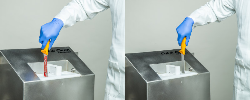 Das neue System zur Desinfektion von Schneidwerkzeugen entfernt jegliche Fett- und Eiweißverschmutzung (Bild: Fink Tec).