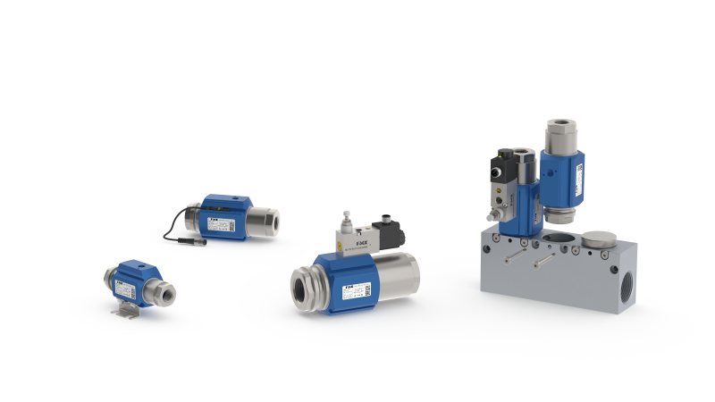 Die gesamte Serie der koaxial fremdgesteuerten Ventile umfasst vier Varianten (Bild: müller co-ax).