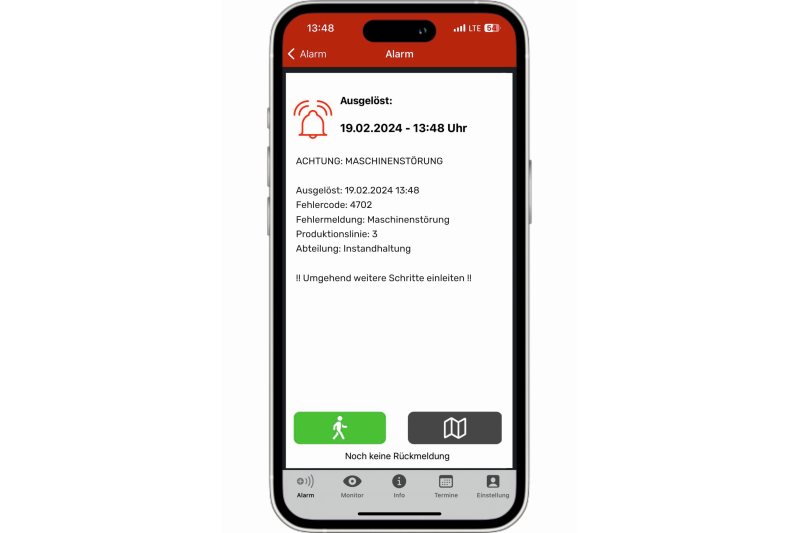 Das smarte Alarmierungssystem informiert sofort bei Produktionsstörungen und trägt damit zur Reduktion von Stillstandzeiten bei (Bild: Telefunkalarm).