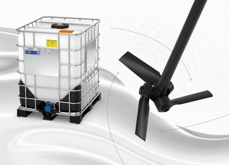 Mit dem Einweg-Rührwerk können viskose Füllstoffe effizient aufgerührt und homogenisiert werden – ohne die üblichen Kontaminationsrisiken (Bild: Schütz).