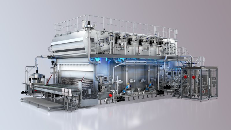 Die neue Reinigungsanlage ist kompakt, effizient und ressourcensparend (Bild: KHS).
