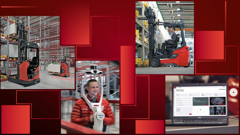 Auf dem Logimat-Messestand werden Automatisierungslösungen, KI-Anwendungen, digitale Systeme sowie neue Stapler und Lagertechnikgeräte gezeigt (Bild: Linde Material Handling).