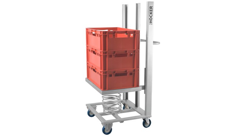 Der Transportwagen für die Fleisch- und Lebensmittelindustrie verspricht mehr Sicherheit und Ergonomie (Bild: Höcker).