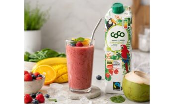 Kokoswasser ermöglicht die Entwicklung von Säften und Smoothies mit reduziertem natürlichem Zuckergehalt bei unverändertem 100-%-Fruchtanteil (Bild: Green Coco).