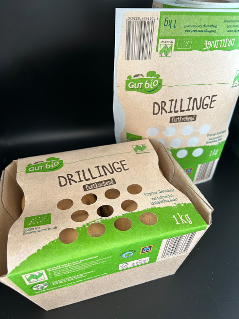 Die papierbasierte Sichtverpackung für Obst und Gemüse kommt ohne Kunststoff aus und unterstützt die Recyclingfähigkeit (Bild: Ulrich).