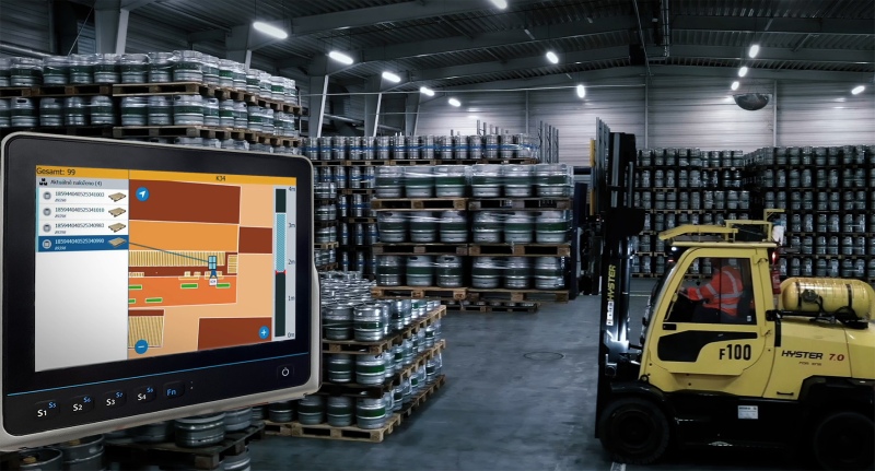 Live-Betrieb des WES im Lager von Pilsner Urquell (Bild: identpro).